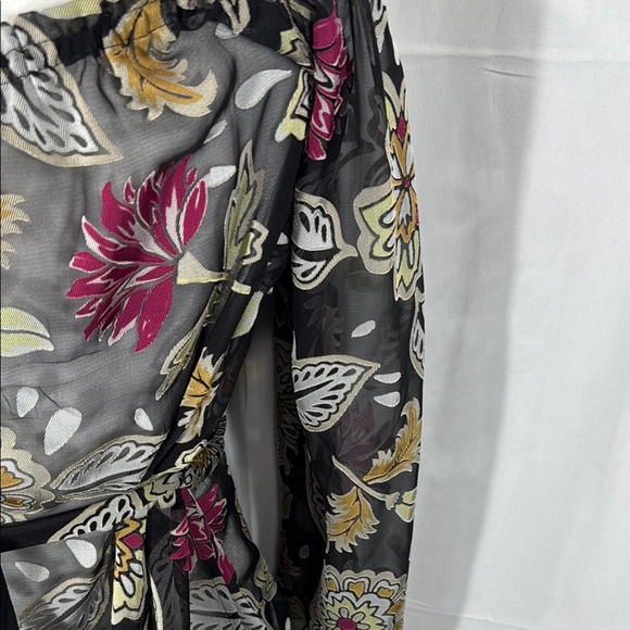 rag & bone Black Floral Fitted Long Sleeve Blouse Size Small - Picture 8 of 9